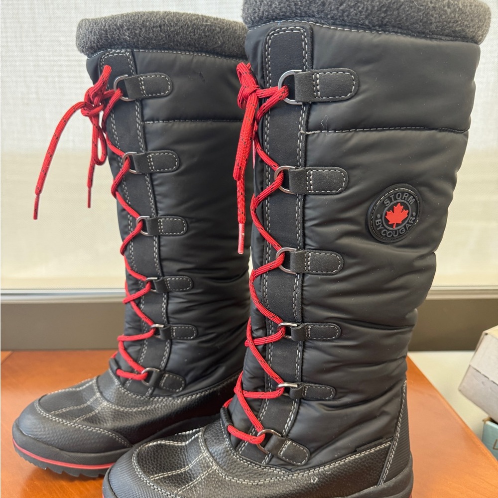 Storm by Cougar - Black Winter Boots with Red Laces